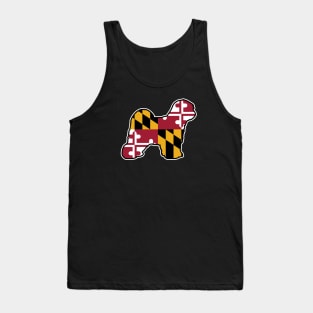 Tibetan Terrier Silhouette with Maryland Flag Tank Top